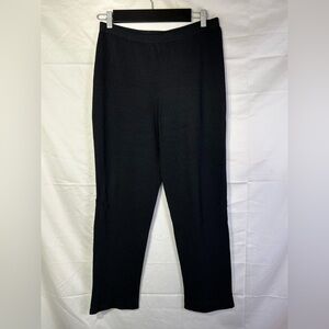 St. John Collection Classic Black Straight Leg Wool Pants